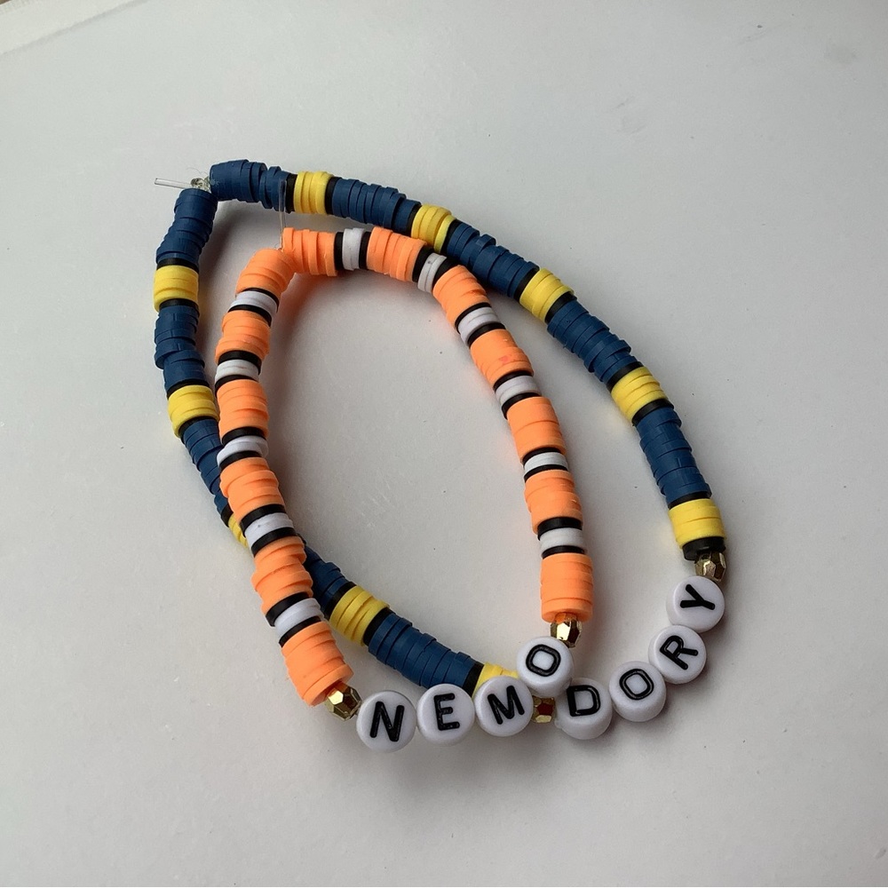 Hand made super cute bracelets Nemo and Dory